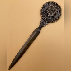 Seoul Foreign School South Korea  metal letter opener - vintage